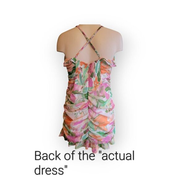 Abstract Watercolor Smocked Mini Dress Large by Lost + Wander - Picture 12 of 16